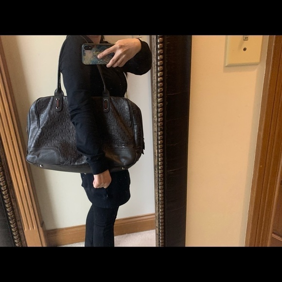 EMBOSSED leather GUCCI weekender - Picture 4 of 16